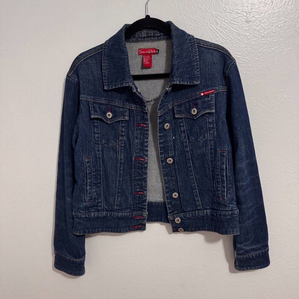 South Pole Jr Collection Womens Classic Denim Blue Jean Jacket Western Sz XL